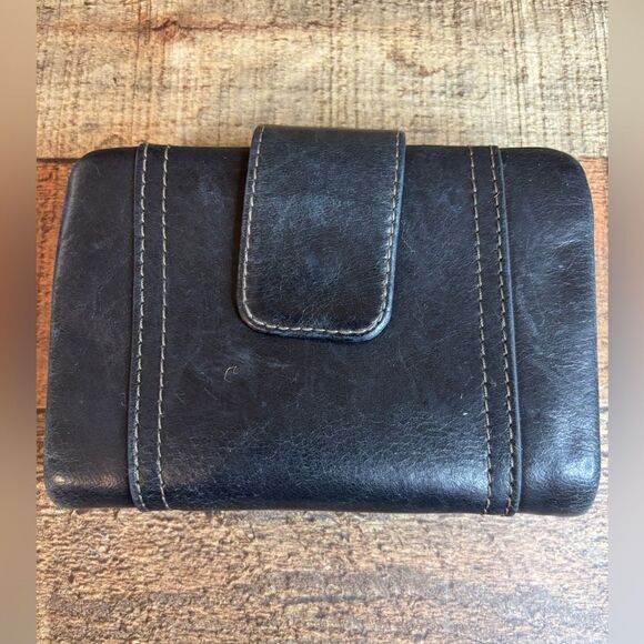 FOSSIL Leather BLACK Multifunction ELLIS Modified Tri-Fold Card Coin WALLET - Picture 3 of 10